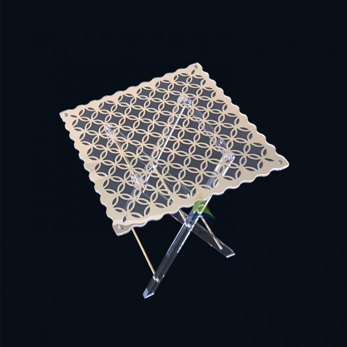 Ouro table.jpg de dobramento acrílico do espelho da borda da onda quadrada