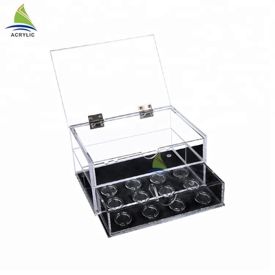 Impressão do suporte acrílico transparente feito sob encomenda da pestana e de tela de seda do suporte
