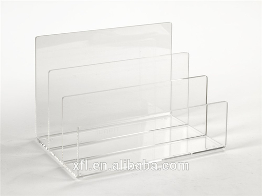 Suporte acrílico do organizador do arquivo do espaço livre superior transparente alto do Office Home