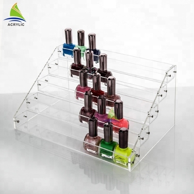 Cremalheira de exposição acrílica do óleo essencial do verniz para as unhas do shopping cosmético acrílico feito sob encomenda da exposição