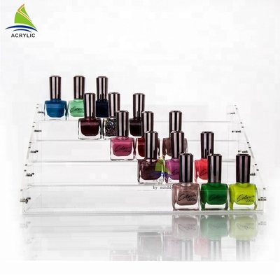 Cremalheira de exposição acrílica do óleo essencial do verniz para as unhas do shopping cosmético acrílico feito sob encomenda da exposição