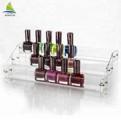 Cremalheira de exposição acrílica do óleo essencial do verniz para as unhas do shopping cosmético acrílico feito sob encomenda da exposição