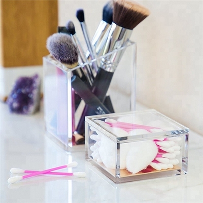 O acrílico de cristal transparente compõe o organizador cosmético acrílico moderno do organizador