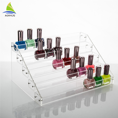 Serviço claro comercial do OEM do suporte de exposição do verniz para as unhas da forma da escada da espessura