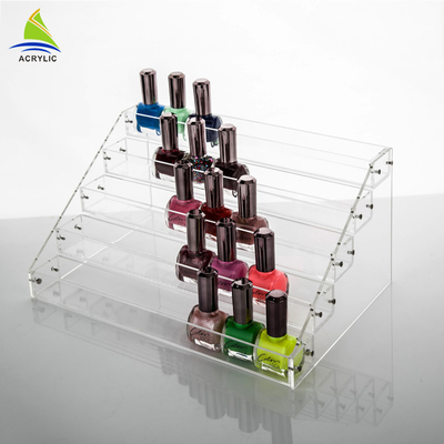 Serviço claro comercial do OEM do suporte de exposição do verniz para as unhas da forma da escada da espessura