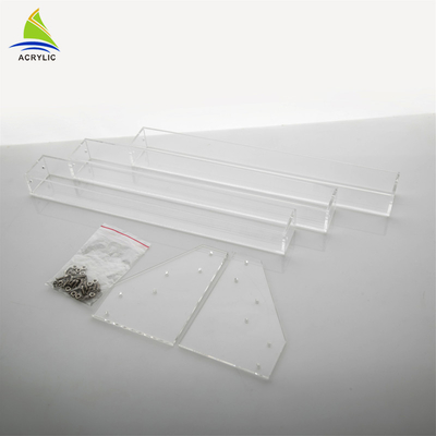Serviço claro comercial do OEM do suporte de exposição do verniz para as unhas da forma da escada da espessura