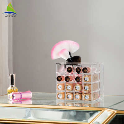 Organizador cosmético acrílico superior contrário do batom da exposição cosmética acrílica