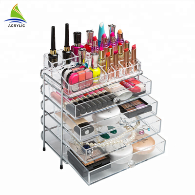 Multi-função ajustável /make cosmético acrílico da composição plástica pequena acima do organizador