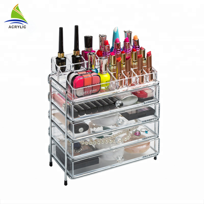 Multi-função ajustável /make cosmético acrílico da composição plástica pequena acima do organizador