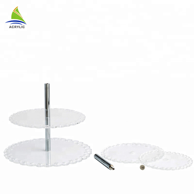 Suporte plástico acrílico moderno do bolo da melhor torre do queque da sobremesa do quadrado da qualidade
