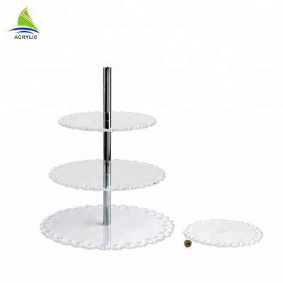 Suporte plástico acrílico moderno do bolo da melhor torre do queque da sobremesa do quadrado da qualidade