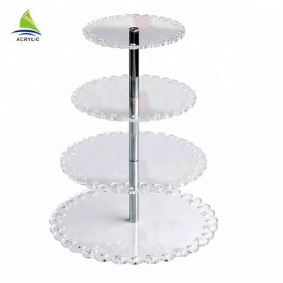 Suporte plástico acrílico moderno do bolo da melhor torre do queque da sobremesa do quadrado da qualidade