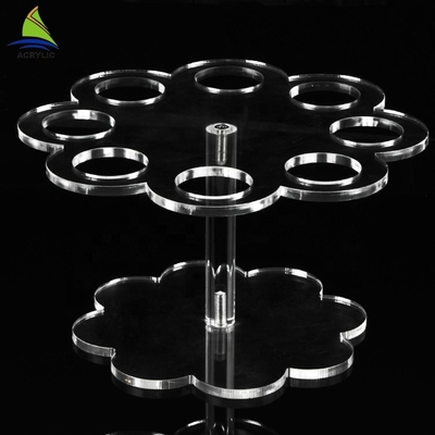 Eco - suporte de cristal acrílico iluminado do bolo do bolo do casamento exposição acrílica amigável