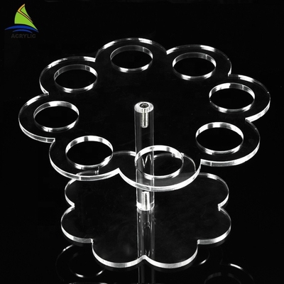 Eco - suporte de cristal acrílico iluminado do bolo do bolo do casamento exposição acrílica amigável