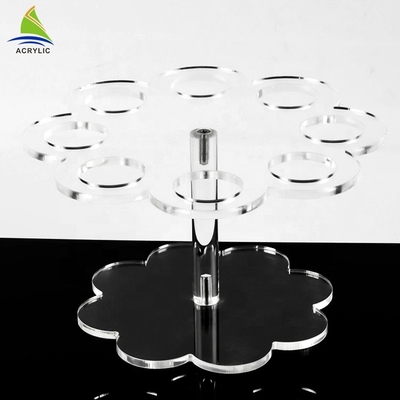 Eco - suporte de cristal acrílico iluminado do bolo do bolo do casamento exposição acrílica amigável