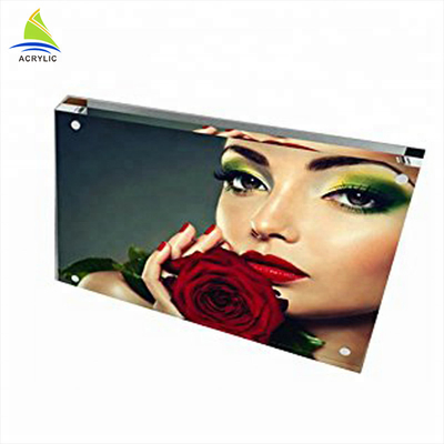 Quadro acrílico claro transparente do bloco dos quadros acrílicos feitos sob encomenda magnéticos para fotos