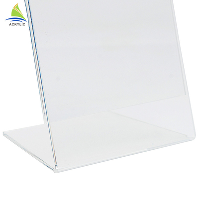 Presente relativo à promoção tipo inclinado suporte acrílico altamente transparente da exposição do sinal