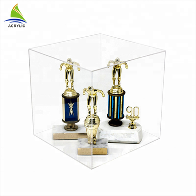 Eco - caixa clara transparente do acrílico 3D da vitrina acrílica amigável do cubo única