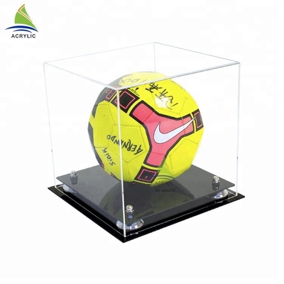 Do espaço livre acrílico da caixa de exposição da bancada caso acrílico do futebol para a alameda super