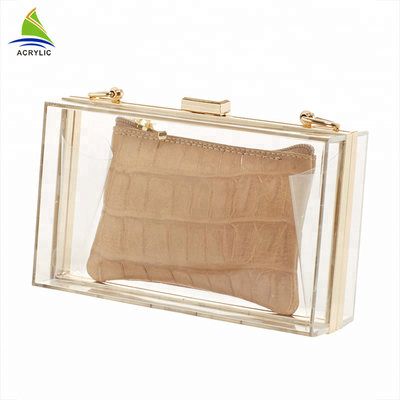 Certificação acrílica feita sob encomenda clara na moda profissional do CE do saco de embreagem 18×4.5×11 Cm