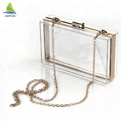 Certificação acrílica feita sob encomenda clara na moda profissional do CE do saco de embreagem 18×4.5×11 Cm