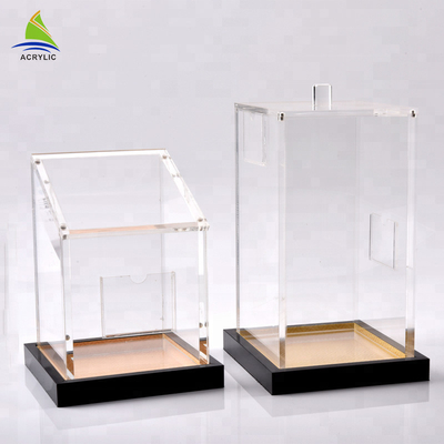 Caixa acrílica quadrada feita sob encomenda de empacotamento do ginsém da caixa do armazenamento alto do plexiglás