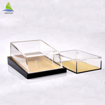 Caixa acrílica quadrada feita sob encomenda de empacotamento do ginsém da caixa do armazenamento alto do plexiglás
