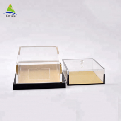 Caixa acrílica quadrada feita sob encomenda de empacotamento do ginsém da caixa do armazenamento alto do plexiglás