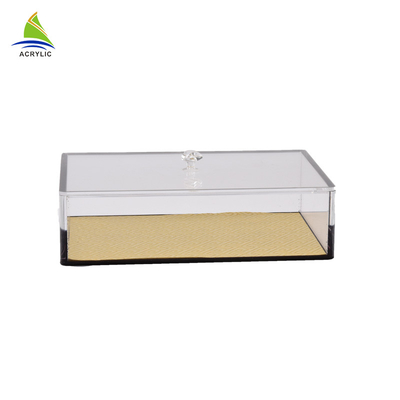 Caixa quadrada acrílica do ginsém do plexiglás quadrado acrílico transparente do recipiente