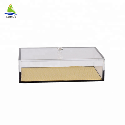 Eco - perspex amigável que desliza caixas acrílicas do cubo do espaço livre da extensão da exposição da tampa
