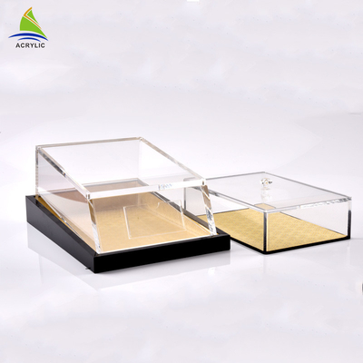 Caixa acrílica do retângulo do plexiglás transparente acrílico relativo à promoção da caixa de armazenamento