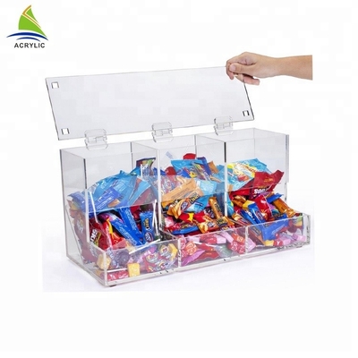 Escaninhos acrílicos dos doces da forma acrílica transparente da casa dos recipientes dos doces mini
