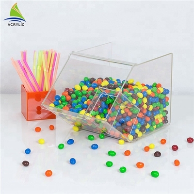 Escaninhos acrílicos dos doces da forma acrílica transparente da casa dos recipientes dos doces mini