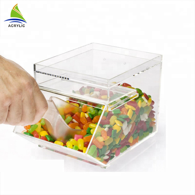 Escaninhos acrílicos dos doces da forma acrílica transparente da casa dos recipientes dos doces mini