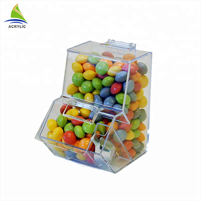 Escaninhos acrílicos dos doces da forma acrílica transparente da casa dos recipientes dos doces mini
