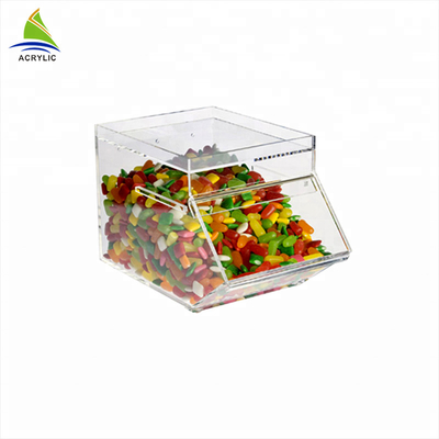 Do espaço livre empilhável acrílico do projeto moderno da exposição dos doces do produto comestível caixa acrílica do cubo dos doces