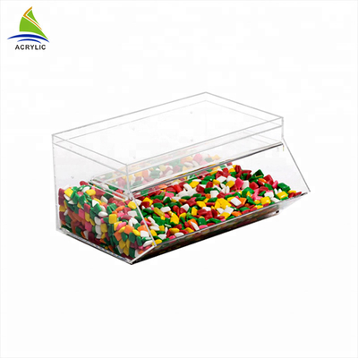 Do espaço livre empilhável acrílico do projeto moderno da exposição dos doces do produto comestível caixa acrílica do cubo dos doces