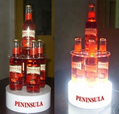A exposição conduzida espaço livre da garrafa do projeto moderno conduziu a cremalheira de exposição acrílica da garrafa de vinho