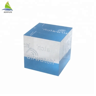 Bloco acrílico contínuo claro Eco do cubo da exposição - impressão de tela de seda material amigável