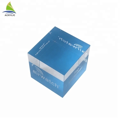 Bloco acrílico contínuo claro Eco do cubo da exposição - impressão de tela de seda material amigável