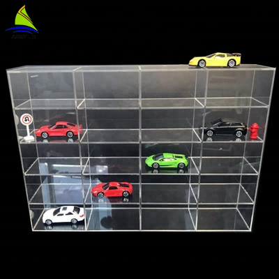 Montagem acrílica da parede da mostra dos brinquedos da exposição do carro acrílico comercial do brinquedo da vitrina da parede