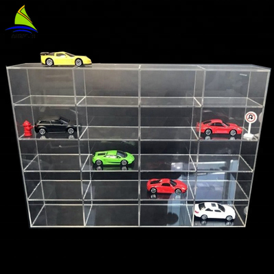 Montagem acrílica da parede da mostra dos brinquedos da exposição do carro acrílico comercial do brinquedo da vitrina da parede