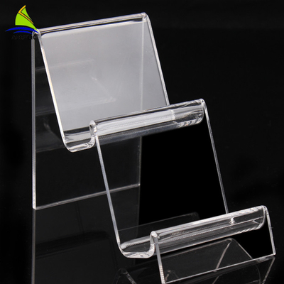 Suporte acrílico do suporte da exposição do telefone celular da exposição acrílica transparente da loja