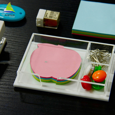 Organizador acrílico da bandeja do escritório da pálete acrílica clara do armazenamento do plexiglás da exposição da loja