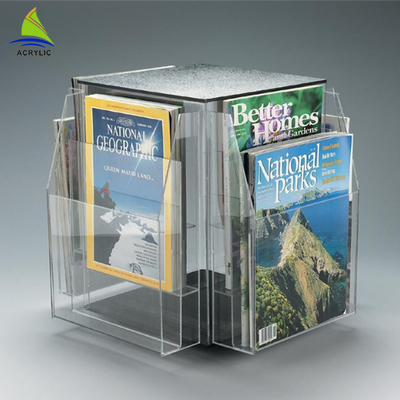 360 graus que gerenciem claramente o suporte de papel acrílico do espaço livre da bancada da exposição