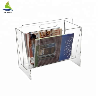 Cremalheira de jornal acrílica personalizada Eco do compartimento do suporte acrílico do cartão - amigável
