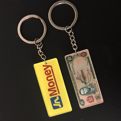 Keychains acrílico feito sob encomenda impresso forma para anunciar os presentes fáceis de limpar