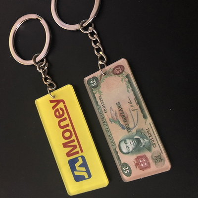 Keychains acrílico feito sob encomenda impresso forma para anunciar os presentes fáceis de limpar