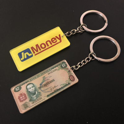 Keychains acrílico feito sob encomenda impresso forma para anunciar os presentes fáceis de limpar