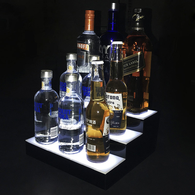 Exposição conduzida acrílica personalizada da garrafa de vinho da caixa leve feita do material de 3mm